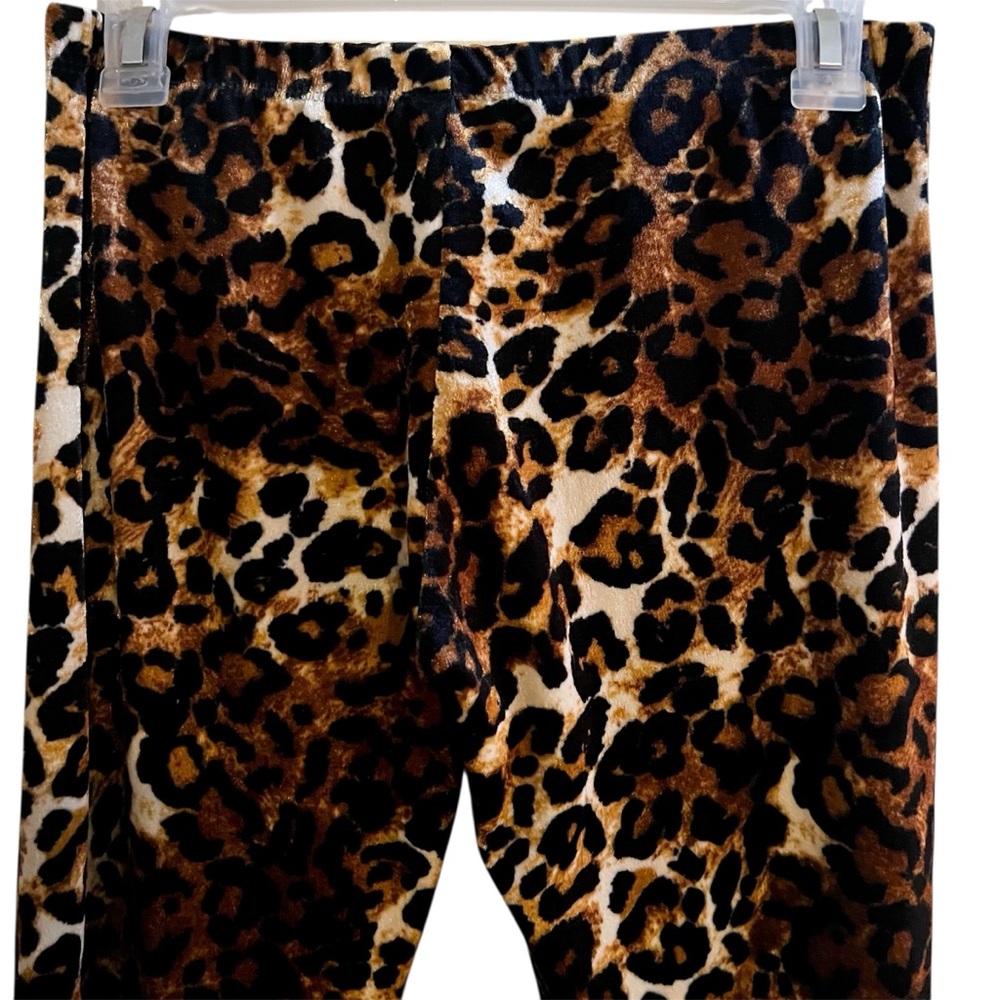 Women’s Leopard Print Velour Bell Bottoms - Picture 3 of 9
